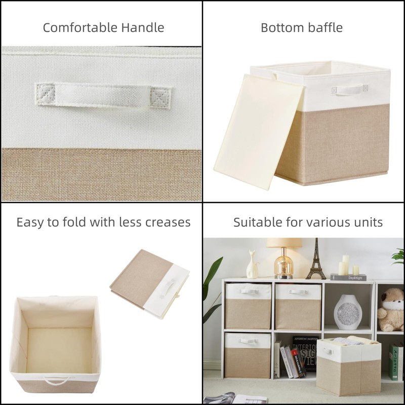 SOCOHOME Fabirc Cube Storage Boxes,25x25x25cm Foldable Storage Baskets for Organizing