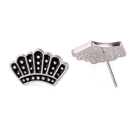 MALOYANVE RBG Dissent Collar Stud Earrings Unique Silver Rose Gold Plated Ruth Bader Jewelry Gifts for Women Fan of Ruth Bader Ginsburg (Silver)