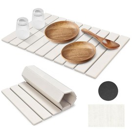 ZBATST Large Dish Drying Mat 24x16 Inches – Quick Dry Collapsible Stone Pad, Super Absorbent & Anti-Slip Kitchen Mat for Dishes, Cups, Bottles – Fits Any Countertop