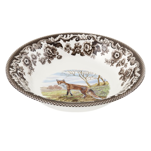 Spode Woodland Ascot Cereal Bowl, Red Fox, 8” | Perfect for Oatmeal, Salads, and Desserts | Made in England from Fine Earthenware | Microwave and Dishwasher Safe
