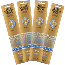 Gonesh Collection Nag Champa – 4 Pack-Extra Rich Incense, 80 Count