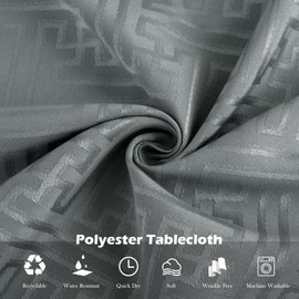 WELTRXE Rectangle Tablecloth, 140x200cm Table Cloth, Water Resistant Spill Proof Dining Table Cover for Birthday Party Cafe Restaurant Buffet, 210GSM Jacquard Fabric Tabletop Decoration, Dark Grey