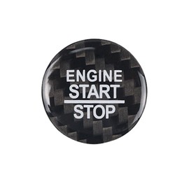 M.JVisun Carbon Fibre One Button Start Button Lid Trim Ignition Switch Sticker for Dodge Challenger SRT Charger Durango for Jeep Compass Cherokee Grand Cherokee Grand Commander PHEV - Black