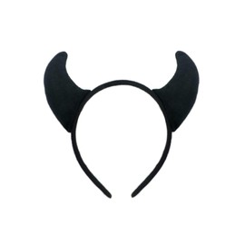 C-ZOFEK Diadema de cuernos negros para mujer, diadema de Halloween, diadema de diablo, lindo tocado kawaii, accesorios de anime, gran regalo