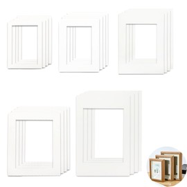 20 Pcs White Picture Mounts 5 Sizes Photo Mounts Picture Mounts for Frames Picture Frame Mounts for A4 Picture Image Display Artwork or Paintings Picture Posters,Paintings,Photo Work