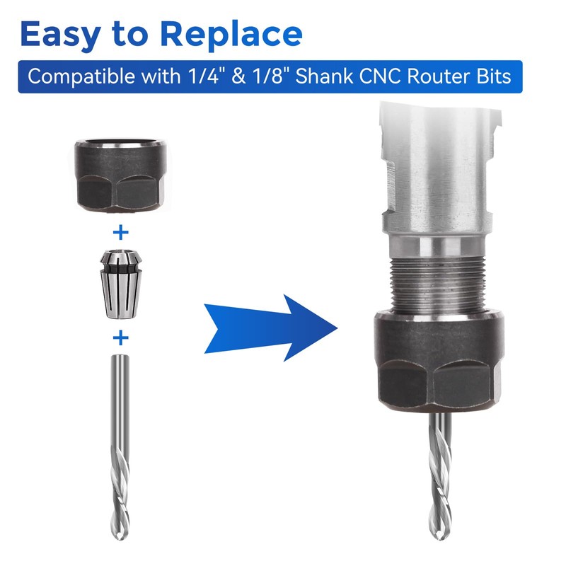 10-Piece CNC Router Bits Set, Carbide Multiple Uses Router Bits