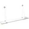 Spancraft Glass CR-6x33-Brushed Steel Crane Glass Shelf, Brushed Steel, 6"