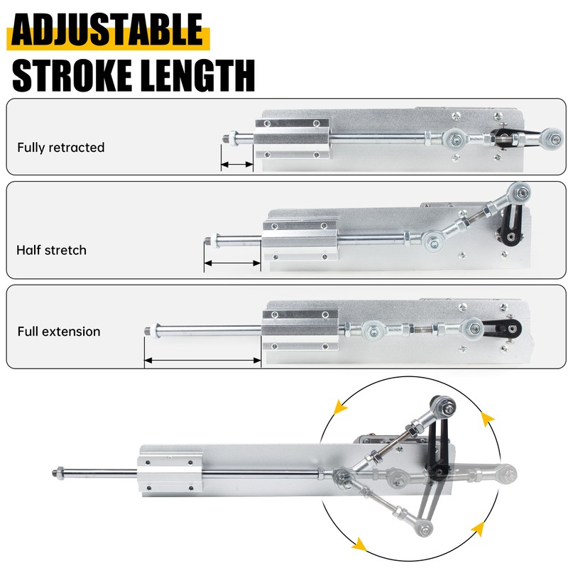 Reciprocating Cycle Linear Actuator, DC 24V Adjustable Telescopic Rocker Arm