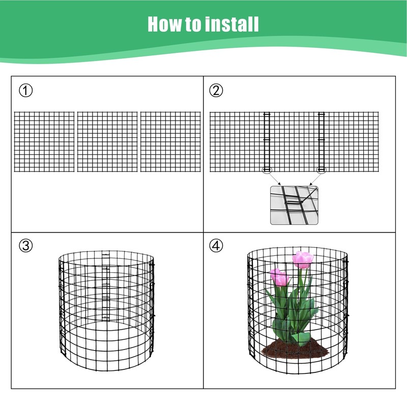 Eunika 18 Pcs Round Plant Protector from Animals, 6 Pack