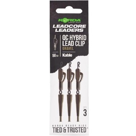 Korda Kable Leadcore Leader Hybrid Lead Clip QC Swivel 50cm Gravel