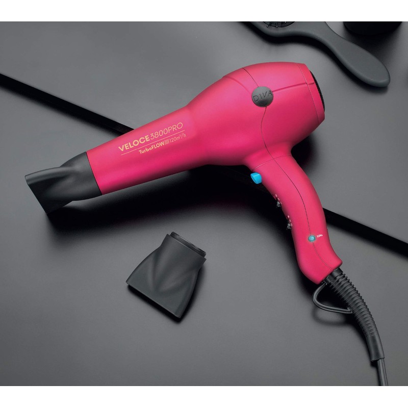 Diva Pro Styling Veloce 3800 Pro Dryer, Pink - 2200W