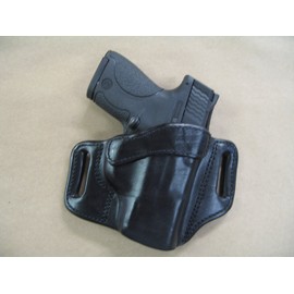 Azula OWB Leather 2 Slot Molded Pancake Belt Holster for Savage Stance MC9 9mm Pistol Black RH