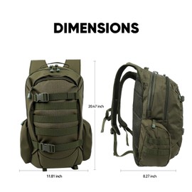 Fortune Edge 35L Tactical Backpack for Men, Military Molle Assault Pack, 3 Day Army Rucksack Bug Out Bag for Hiking, Camping, Hunting, Motorcycle, Army Green
