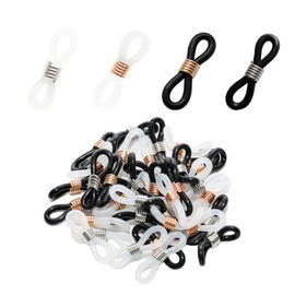 YUYUDEHM 40 Pcs Eyeglass Chain Connector, Silicone Spectacle End Connectors for Sunglasses Chain Strap
