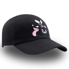 TNSWODS Ghost Type Anime Embroidered Hat - Funny Baseball Hats, Black Baseball Cap for Women Men