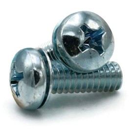 SEMS Screws Phillips Pan Head with Internal Tooth Lock Washers Zinc 1/4"-20 X 3/8" Qty 100