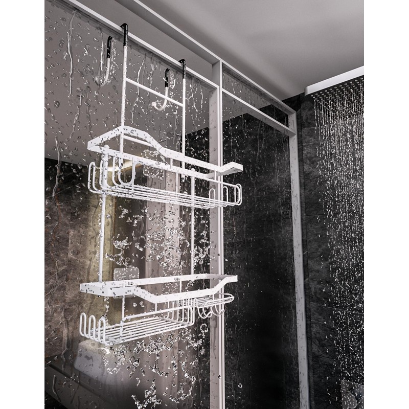HapiRm Hanging Shower Caddy Over the Door with Soap Holder,