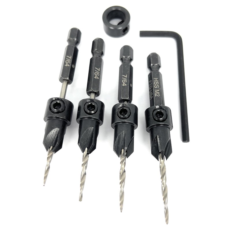 FTG USA Countersink Drill Bit Set 4 Pc #4 (7/64")