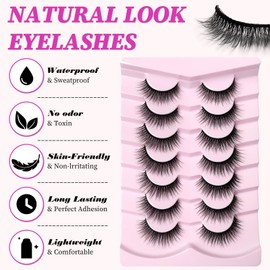 AddFavor False Eyelashes Wispy Fluffy Eye Lashes Faux Mink Fake Eyelashes 7 Pairs Pack Natural Look Strip Lashes