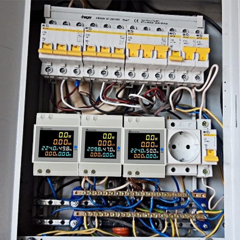 KETOTEK Energy Meter Single Phase AC40-300V 100A, Din Rail KWH