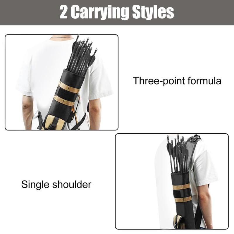 MiOYOOW Archery Quiver, Adjustable Arrow Bag Back Arrow Case with