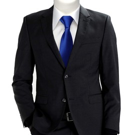 TigerTie Designer Security Safety Tie Plain Pre-tied with Elastic Band, Dark Royal Blue