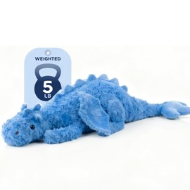 Trsnyl Weighted Stuffed Animal 5Lbs 35.4", Blue Soft Dragon Plush Toy, Weighted Dragon Stuffed Animal for Kids and Adults, for Comfort and Relaxation