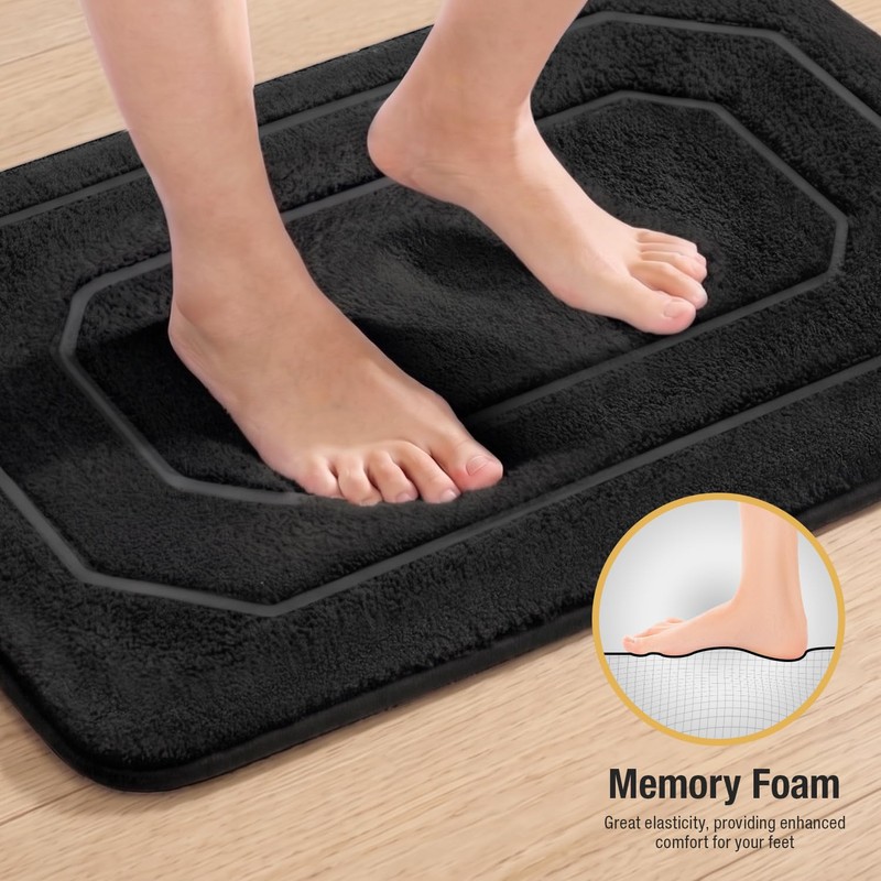 HITSLAM Memory Foam Bath Mat, Absorbent Bathroom Mat 60 x