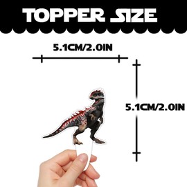 24pcs Dinosaur Dessert Cupcake Topper for Ancient Times Animal Theme Decor Supplies Women Men Happy Birthday Weeding Bachelor Party Decoration