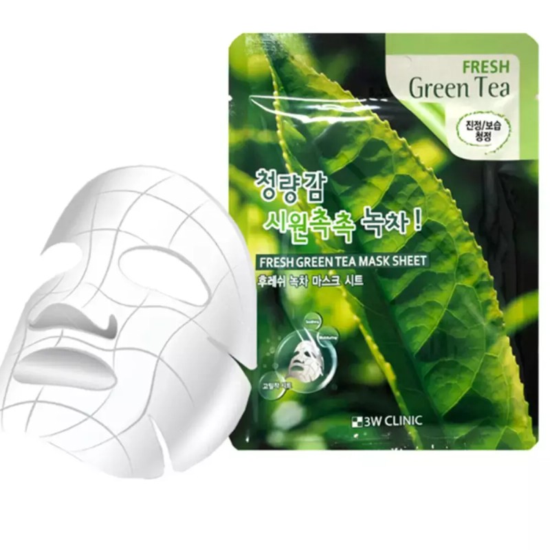 녹차 3W 고밀착 냉온 마스크시트 10매 Green Tea 3W High-Adhesion