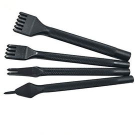 citian 4pcs Alloy Stainless Steel Leather Craft Diamond Chisel Hole Punch Set for DIY Leather Crafting Precision 3mm 1/2/4/6 Prong