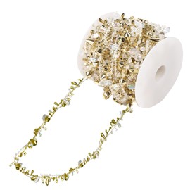 5M Crystal Christmas Garland, Christmas Tree Crystal Garland Gold Shiny Christmas Bead Chain Christmas Tree Hanging Decorations Xmas Tree Beads String Chain Xmas Crystal Ornament Party Home Decor