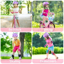 Kids Bike Helmet,Unicorn Castle Toddler Helmet Adjustable Skateboard Helmet Age 3-8 Years Cycling Skateboard Inline Skating Scooter,Light Purple
