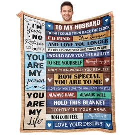 Fpoutiv Husband Birthday Gifts from Wife - Wedding Anniversary Romantic Presents for Him Man - Fathers Day Christmas Valentines Day Birthday Gifts for Husband Him - to My Man Blanket 60"x80"
