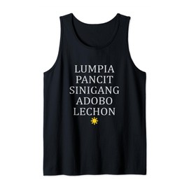 Filipino Food Lumpia Pancit Sinigang Adobo Lechon Tank Top