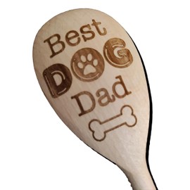 Best Dog Dad Wooden Baking Spoon Novelty Baker Gift Present