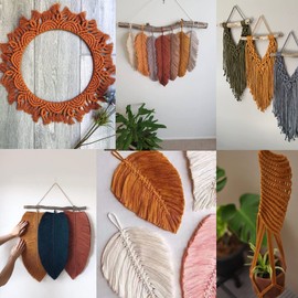 Macrame Cord 3mm 109 Yards Caramel 1 Pack,Natural Cotton Rope for Colored Macrame Knitting, 4 Strands Twist Cotton Rope Macrame 3mm for Beginner Handmade Colored Wall Hanging Weaving Tapestry