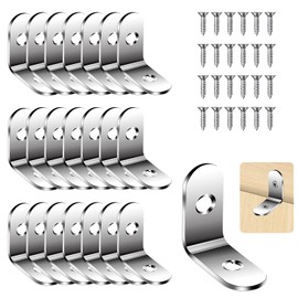 Flintronic Angle Brackets, 22 Packs L Brackets for Wood with 44 Screws, 30*30*16mm Corner Bracket Corner Brace Metal Brackets for Wood, Small Brackets for Furniture Fixation, Windows and Cabinets