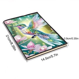 JISHSHAY Diamond Painting Notebook Diamond Art Journal Diamond Painting Kit Blank Notebook Diamond Art Kits for Adults Aesthetic Notebook Gem Art Journal Notebook Blank Journal A5 Hummingbird