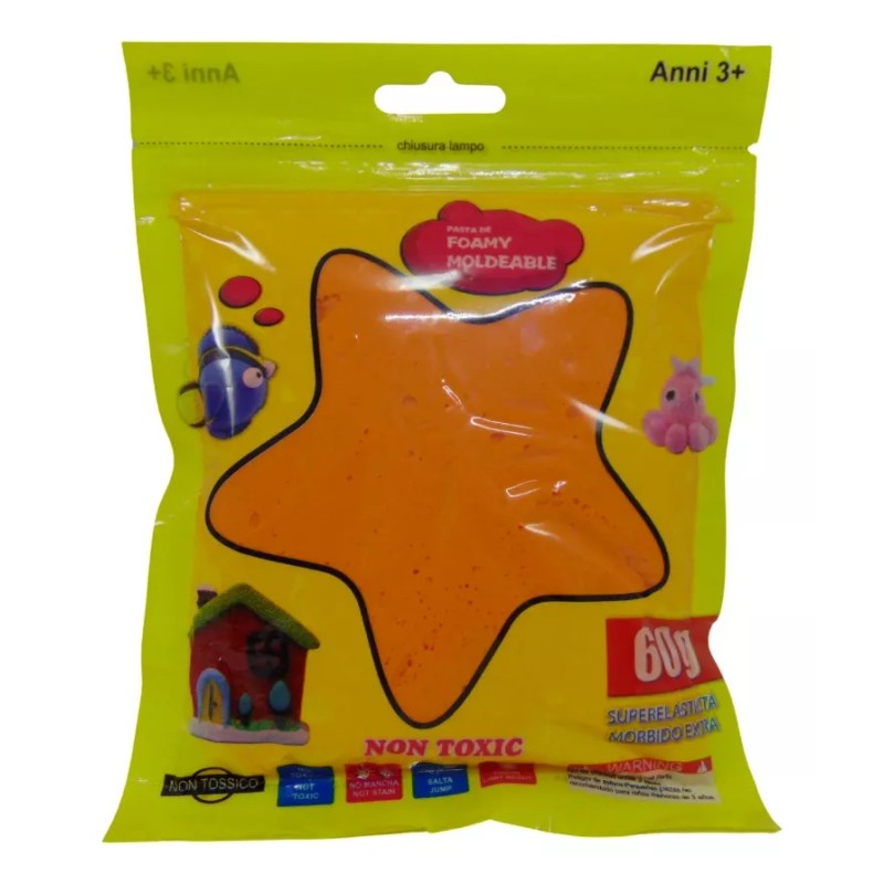 VBFM 12pz Bolsas Fomi Moldeable 60g Color Mixto Slime Didáctico