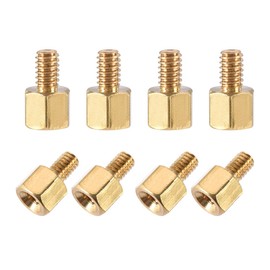 sourcing map M2.5 x 5 mm + 4 mm Brass Hexagonal PCB Motherboard Spacer Pack of 100