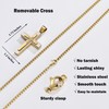 MOOSKI Men's Cross Necklace Silver/Gold 316 Stainless Steel Crucifix Jesus