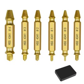 Screw Extractor 6Pcs Screw Extractor Set Stripped Screw Extractor Stripped Screw Remover Damaged Screw Extractor Kit for Broken Damaged Screws