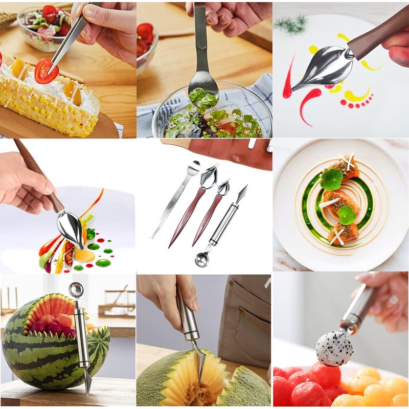 DUEBEL Professional Chef Plating Kit, 12 Piece Culinary Plating Set,
