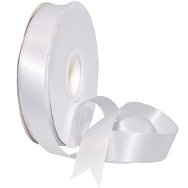 Morex Ribbon 088 Double Face Satin Ribbon 7/8 inch by 50 Yards White