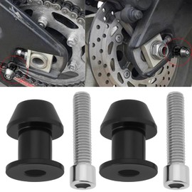 ECSiNG 2 Pair M8 Motorcycle CNC Swingarm Spool Stand Screw Motorcycle Starting Frame Screw 8mm High Precision Racing Adapter for Assembly Stand, Black