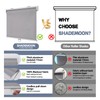SHADEMOON Cordless Blackout Window Roller Shades, Pull Down Spring System