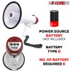 Portable 50W Megaphone Bull Horn PA Speaker With USB Recording