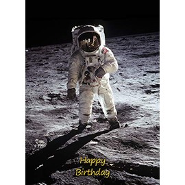Space Moon Landing Birthday Card