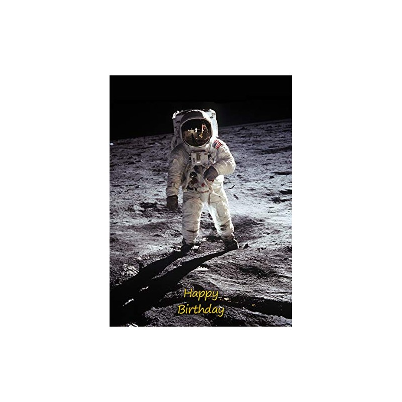 Space Moon Landing Birthday Card